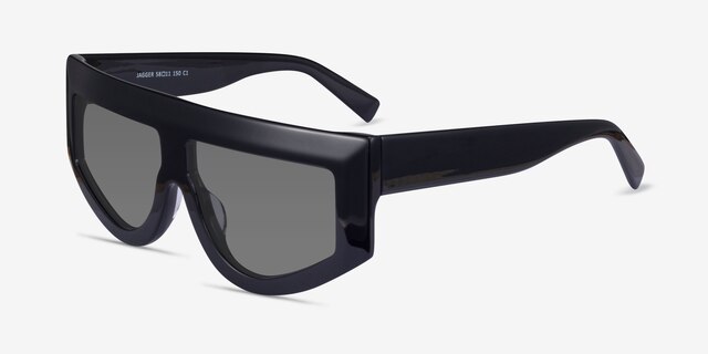 Jagger Black AcetateSunglass Frames from EyeBuyDirect, Angle View