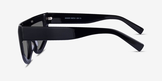 Jagger Black AcetateSunglass Frames from EyeBuyDirect, Side View