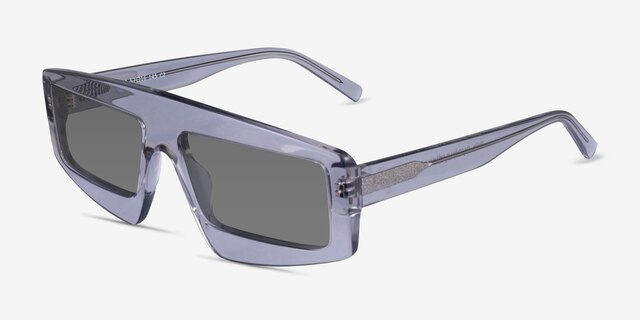 Hanna Clear Gray AcetateSunglass Frames from EyeBuyDirect, Angle View