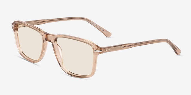 Ganzert Crystal Brown AcetateSunglass Frames from EyeBuyDirect, Angle View