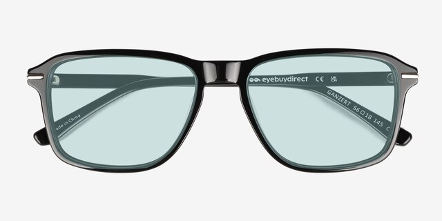 Ganzert Black AcetateSunglass Frames from EyeBuyDirect, Closed View