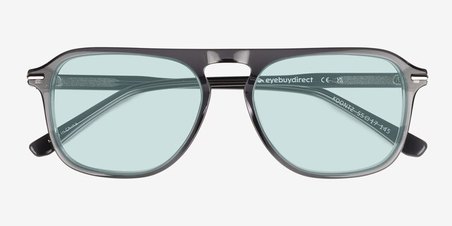 Koontz Crystal Gray AcetateSunglass Frames from EyeBuyDirect, Closed View