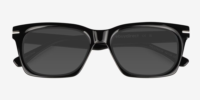 Halverson Black AcetateSunglass Frames from EyeBuyDirect, Closed View