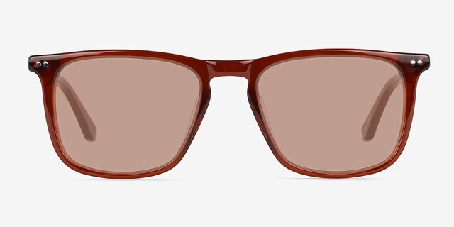 Clifton Dark Brown AcetateSunglass Frames from EyeBuyDirect, Front View