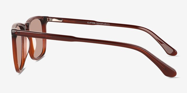 Clifton Dark Brown AcetateSunglass Frames from EyeBuyDirect, Side View
