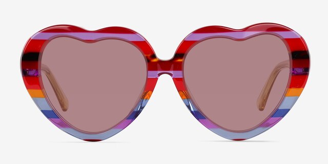 Euphoria Blue Red Rainbow AcetateSunglass Frames from EyeBuyDirect, Front View