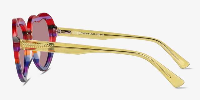 Euphoria Blue Red Rainbow AcetateSunglass Frames from EyeBuyDirect, Side View
