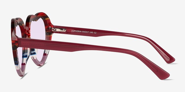 Euphoria Purple Striped AcetateSunglass Frames from EyeBuyDirect, Side View