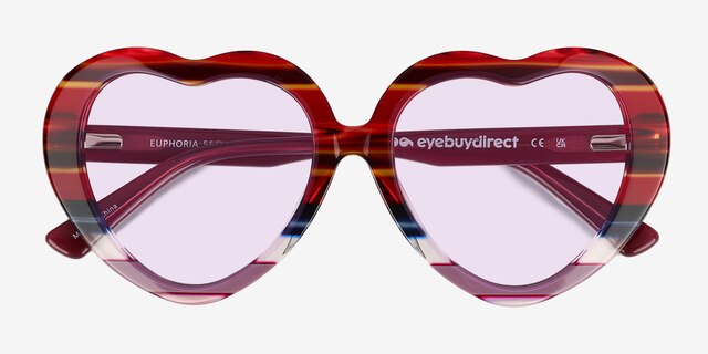 Euphoria Purple Striped AcetateSunglass Frames from EyeBuyDirect, Closed View