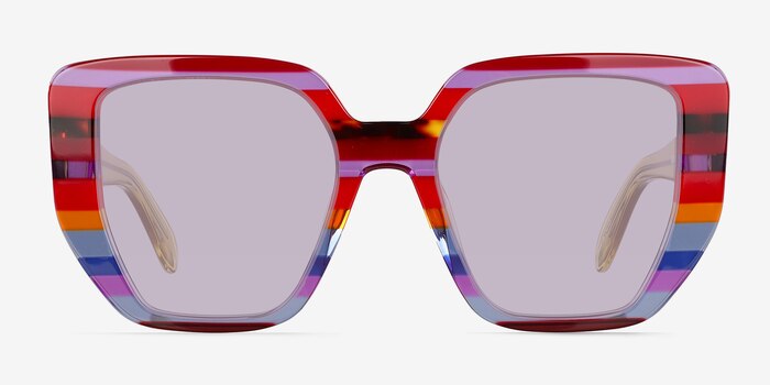 Glowing Blue Red Rainbow  Acetate Sunglass Frames from EyeBuyDirect