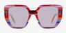 Glowing Blue Red Rainbow AcetateSunglass Frames from EyeBuyDirect, Front View