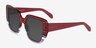 Glowing Purple Striped AcetateSunglass Frames from EyeBuyDirect, Angle View