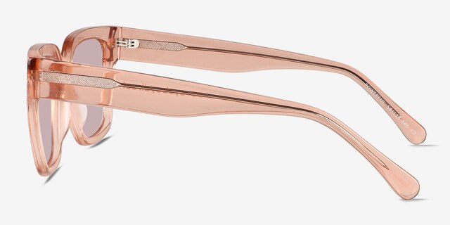Powerful Clear Champagne AcetateSunglass Frames from EyeBuyDirect, Side View