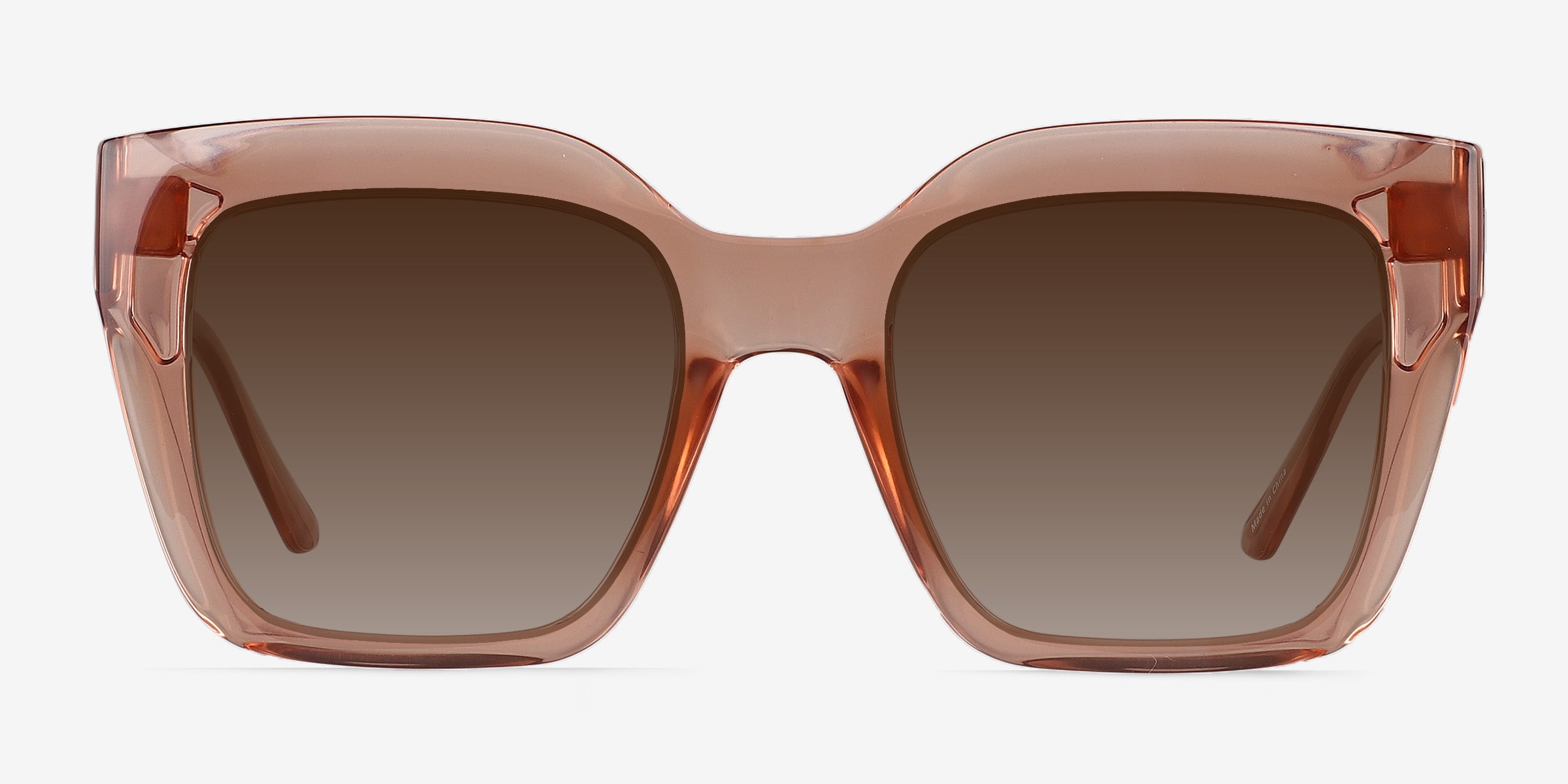 Sprout - Square Crystal Champagne Frame Prescription Sunglasses