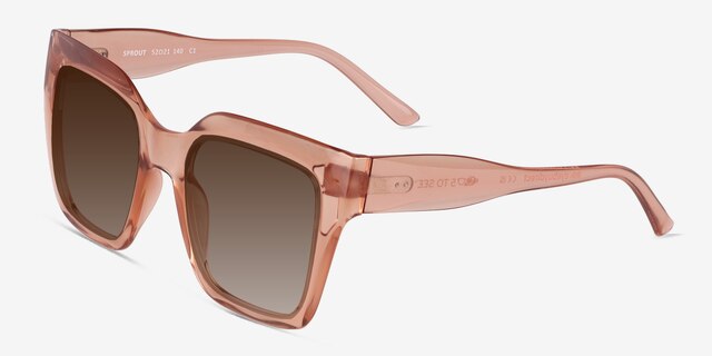 Sprout Crystal Champagne Eco-friendlySunglass Frames from EyeBuyDirect, Angle View