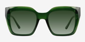 Sprout Crystal Green Plastique Soleil de Lunette de vue d'EyeBuyDirect, Vue de Face