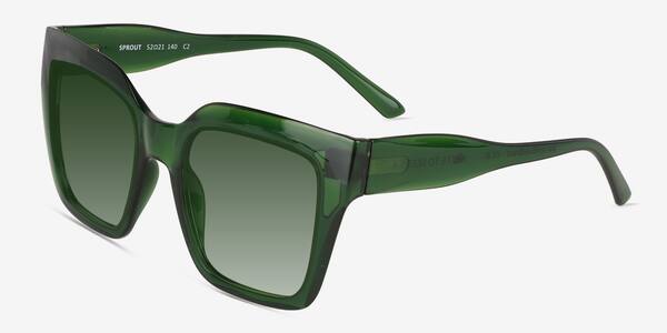 Crystal Green Sprout -  Plastic Sunglasses