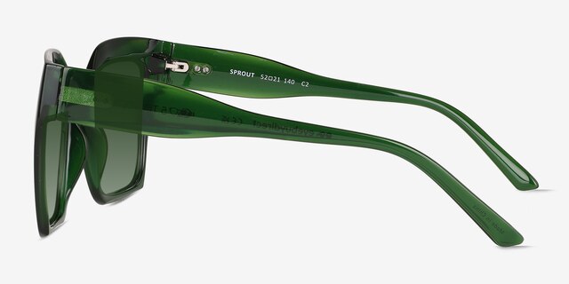 Sprout Crystal Green PlasticSunglass Frames from EyeBuyDirect, Side View