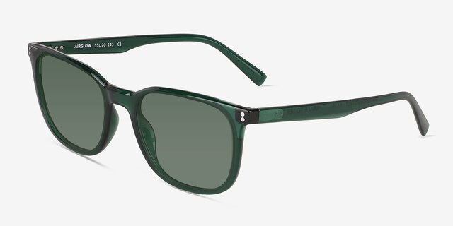 Airglow Crystal Green Eco-friendlySunglass Frames from EyeBuyDirect, Angle View