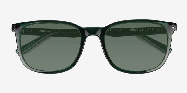 Airglow Crystal Green Eco-friendlySunglass Frames from EyeBuyDirect, Closed View