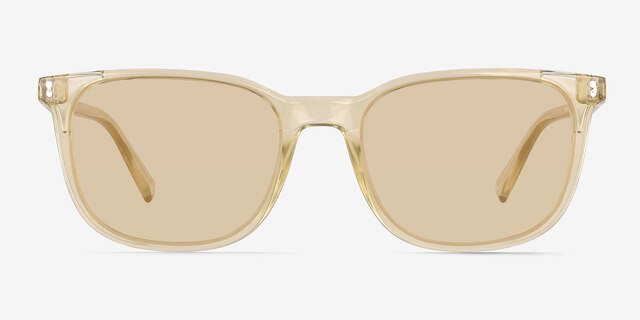 Airglow Crystal Yellow PlasticSunglass Frames from EyeBuyDirect, Front View
