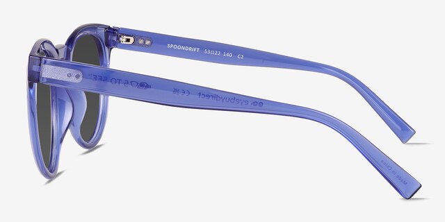 Spoondrift Crystal Blue Eco-friendlySunglass Frames from EyeBuyDirect, Side View