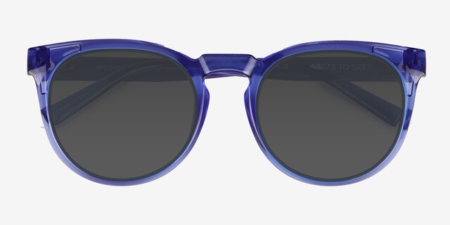 Spoondrift Crystal Blue Eco-friendlySunglass Frames from EyeBuyDirect, Closed View