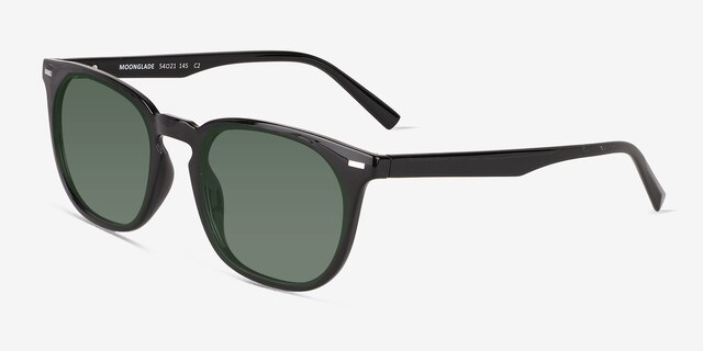 Moonglade Shinny Black Eco-friendlySunglass Frames from EyeBuyDirect, Angle View