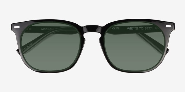 Moonglade Shinny Black Eco-friendlySunglass Frames from EyeBuyDirect, Closed View