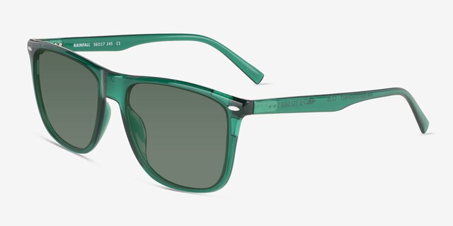 Rainfall Crystal Green Eco-friendlySunglass Frames from EyeBuyDirect, Angle View
