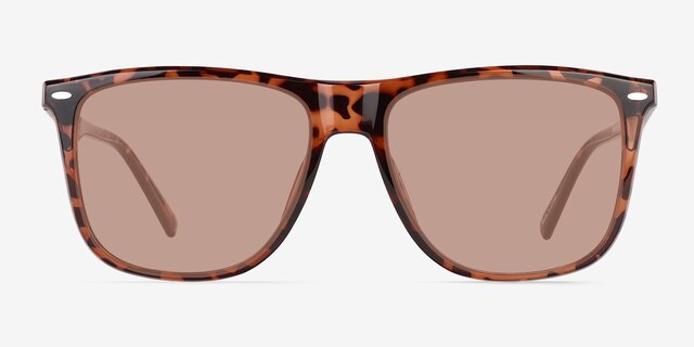 Rainfall Tortoise PlasticSunglass Frames from EyeBuyDirect, Front View