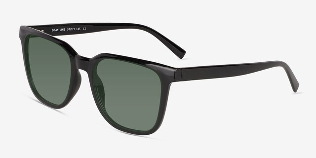 Coastline Shinny Black PlasticSunglass Frames from EyeBuyDirect, Angle View
