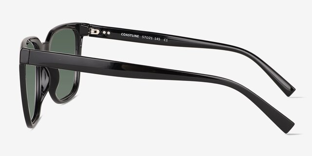 Coastline Shinny Black PlasticSunglass Frames from EyeBuyDirect, Side View