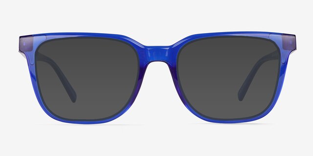 Coastline Crystal Blue Eco-friendlySunglass Frames from EyeBuyDirect, Front View