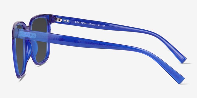 Coastline Crystal Blue Eco-friendlySunglass Frames from EyeBuyDirect, Side View