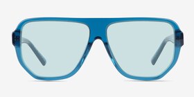 Nylon Crystal Blue Acétate Soleil de Lunette de vue d'EyeBuyDirect, Vue de Face