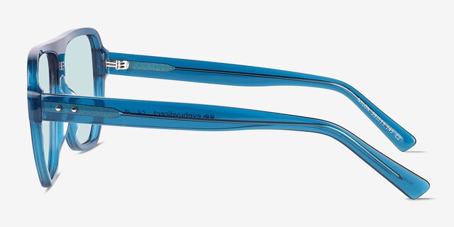 Nylon Crystal Blue AcetateSunglass Frames from EyeBuyDirect, Side View