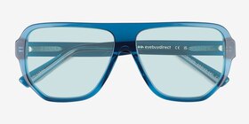 Nylon Crystal Blue Acétate Soleil de Lunette de vue d'EyeBuyDirect, Vue Rapprochée