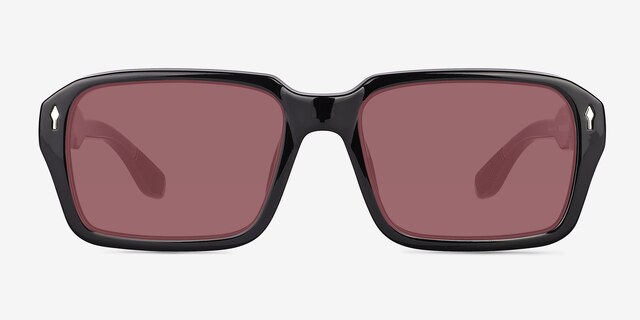 Sync Black PlasticSunglass Frames from EyeBuyDirect, Front View