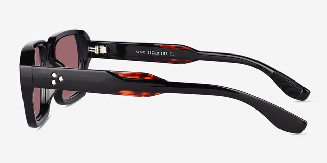 Sync Black PlasticSunglass Frames from EyeBuyDirect, Side View