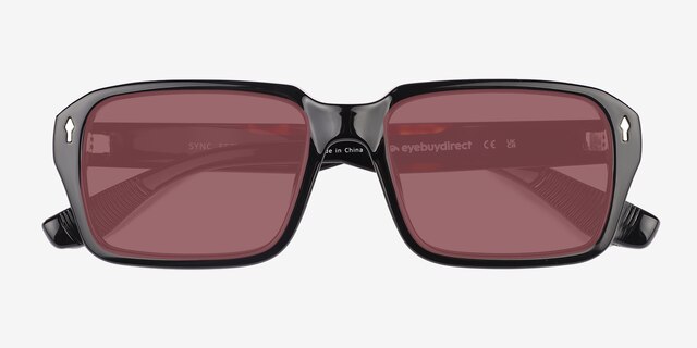 Sync Black PlasticSunglass Frames from EyeBuyDirect, Closed View