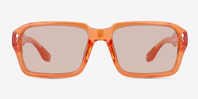 Sync Crystal Orange PlasticSunglass Frames from EyeBuyDirect, Front View