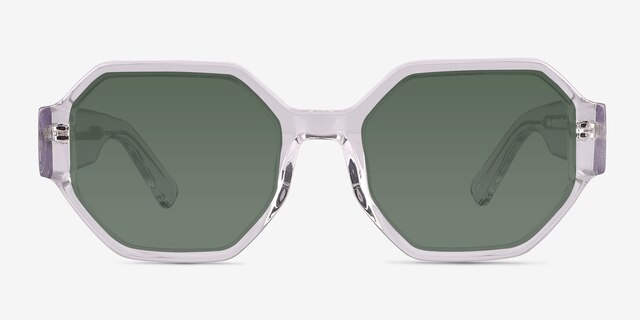 Mirror Clear Crystal AcetateSunglass Frames from EyeBuyDirect, Front View