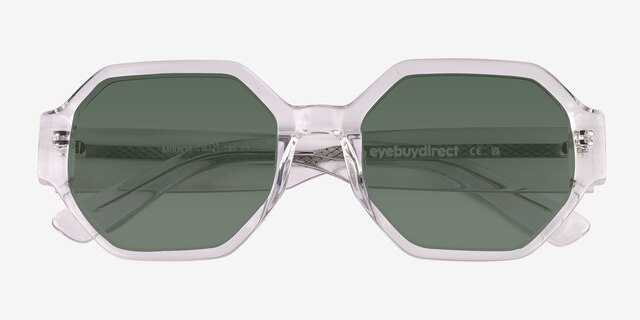 Mirror Clear Crystal AcetateSunglass Frames from EyeBuyDirect, Closed View