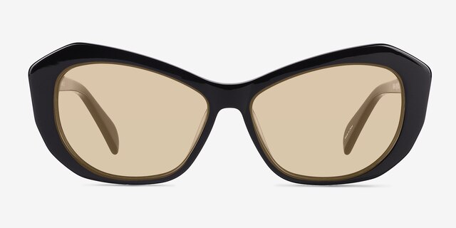 Cha Cha Solid Black AcetateSunglass Frames from EyeBuyDirect, Front View