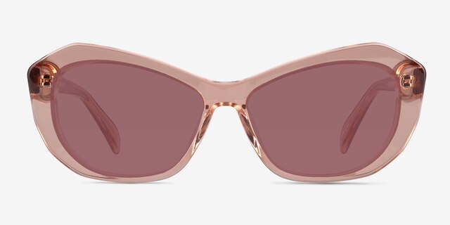 Cha Cha Translusant Peach AcetateSunglass Frames from EyeBuyDirect, Front View