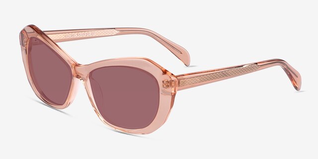 Cha Cha Translusant Peach AcetateSunglass Frames from EyeBuyDirect, Angle View