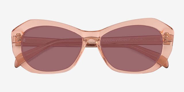 Cha Cha Translusant Peach AcetateSunglass Frames from EyeBuyDirect, Closed View