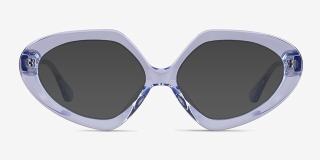 Glitz Crystal Blue AcetateSunglass Frames from EyeBuyDirect, Front View
