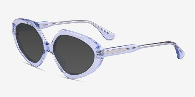 Glitz Crystal Blue AcetateSunglass Frames from EyeBuyDirect, Angle View